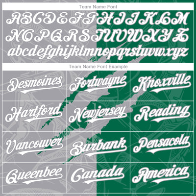 Custom Graffiti Pattern White Kelly Green-Gray 3D Scratch Authentic Baseball Jersey