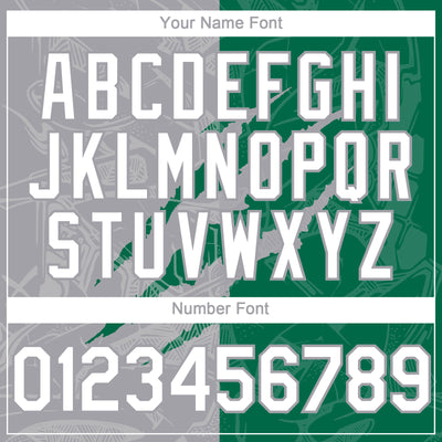 Custom Graffiti Pattern White Kelly Green-Gray 3D Scratch Authentic Baseball Jersey