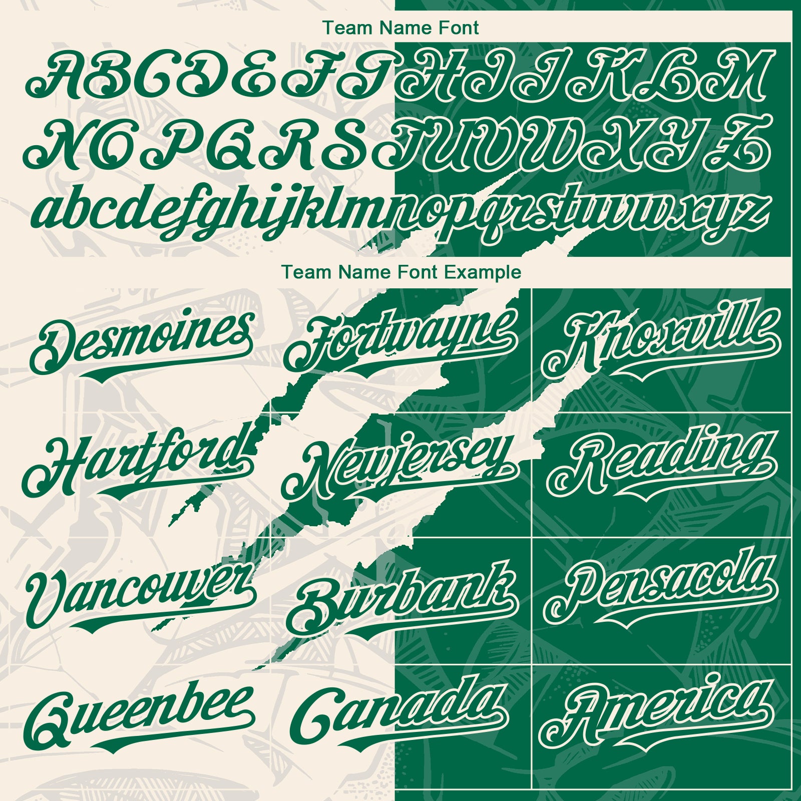 Custom Graffiti Pattern Kelly Green-Cream 3D Scratch Authentic Baseball Jersey