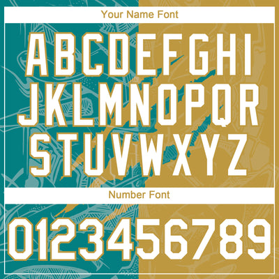 Custom Graffiti Pattern White Teal-Old Gold 3D Scratch Authentic Baseball Jersey