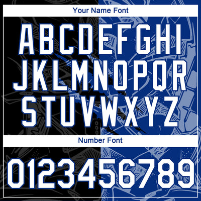 Custom Graffiti Pattern White Black-Royal Scratch 3D Performance T-Shirt