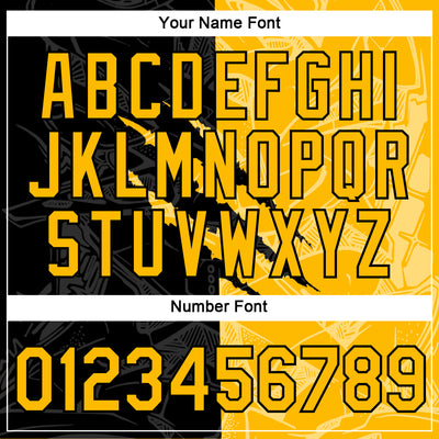 Custom Graffiti Pattern Gold-Black Scratch 3D Performance T-Shirt