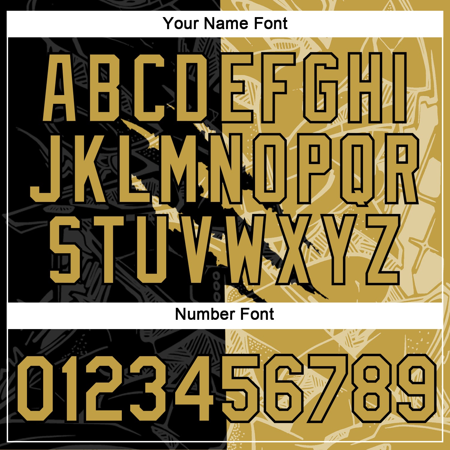 Custom Graffiti Pattern Old Gold-Black Scratch 3D Performance T-Shirt