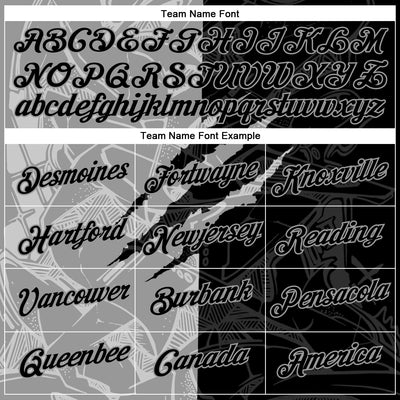 Custom Graffiti Pattern Black-Gray Scratch 3D Performance T-Shirt