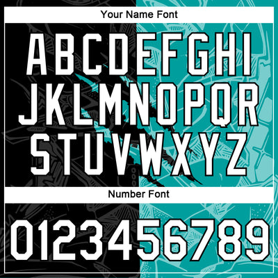 Custom Graffiti Pattern White Black-Aqua Scratch 3D Performance T-Shirt