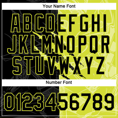 Custom Graffiti Pattern Black-Neon Yellow Scratch 3D Performance T-Shirt