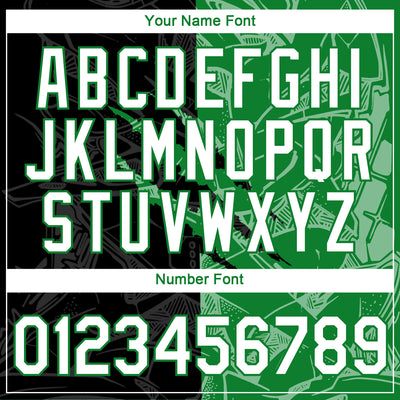 Custom Graffiti Pattern White Black-Grass Green Scratch 3D Performance T-Shirt