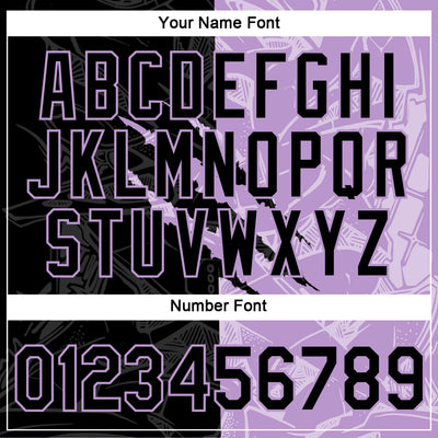 Custom Graffiti Pattern Black-Light Purple Scratch 3D Performance T-Shirt