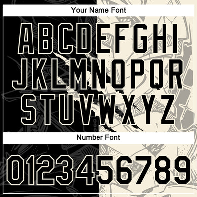 Custom Graffiti Pattern Black-Cream Scratch 3D Performance T-Shirt