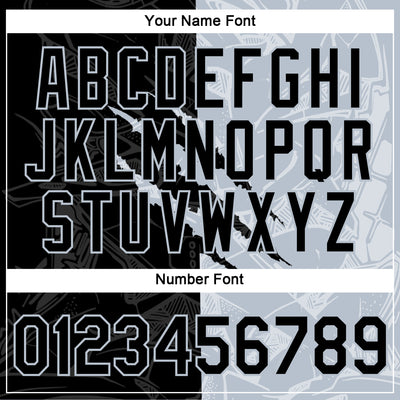 Custom Graffiti Pattern Black-Silver Scratch 3D Performance T-Shirt