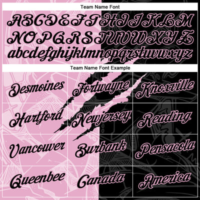 Custom Graffiti Pattern Black-Light Pink Scratch 3D Performance T-Shirt