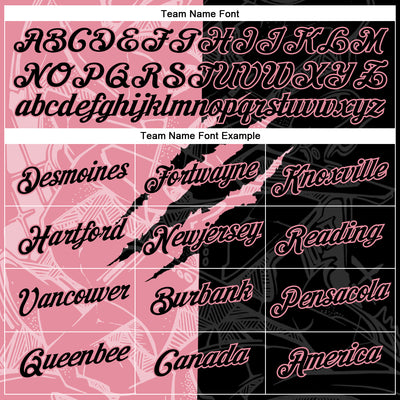 Custom Graffiti Pattern Black-Medium Pink Scratch 3D Performance T-Shirt