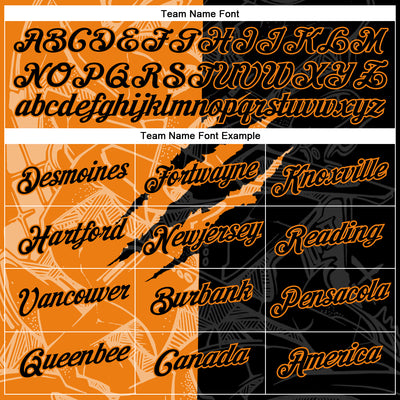 Custom Graffiti Pattern Black-Bay Orange Scratch 3D Performance T-Shirt