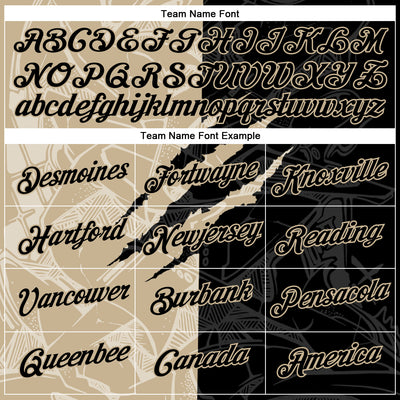 Custom Graffiti Pattern Black-Vegas Gold Scratch 3D Performance T-Shirt