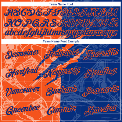 Custom Graffiti Pattern Royal-Orange Scratch 3D Performance T-Shirt