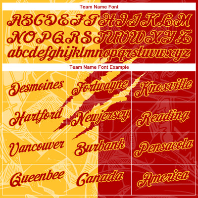 Custom Graffiti Pattern Red-Gold Scratch 3D Performance T-Shirt