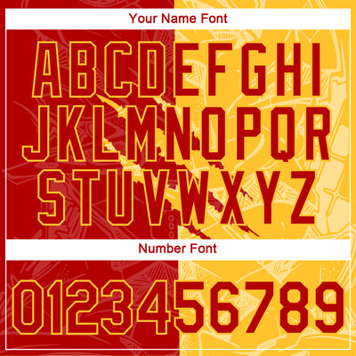 Custom Graffiti Pattern Red-Gold Scratch 3D Performance T-Shirt