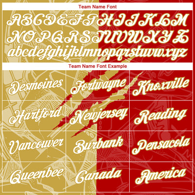 Custom Graffiti Pattern White Red-Old Gold Scratch 3D Performance T-Shirt