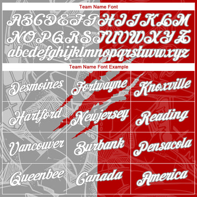 Custom Graffiti Pattern White Red-Gray Scratch 3D Performance T-Shirt