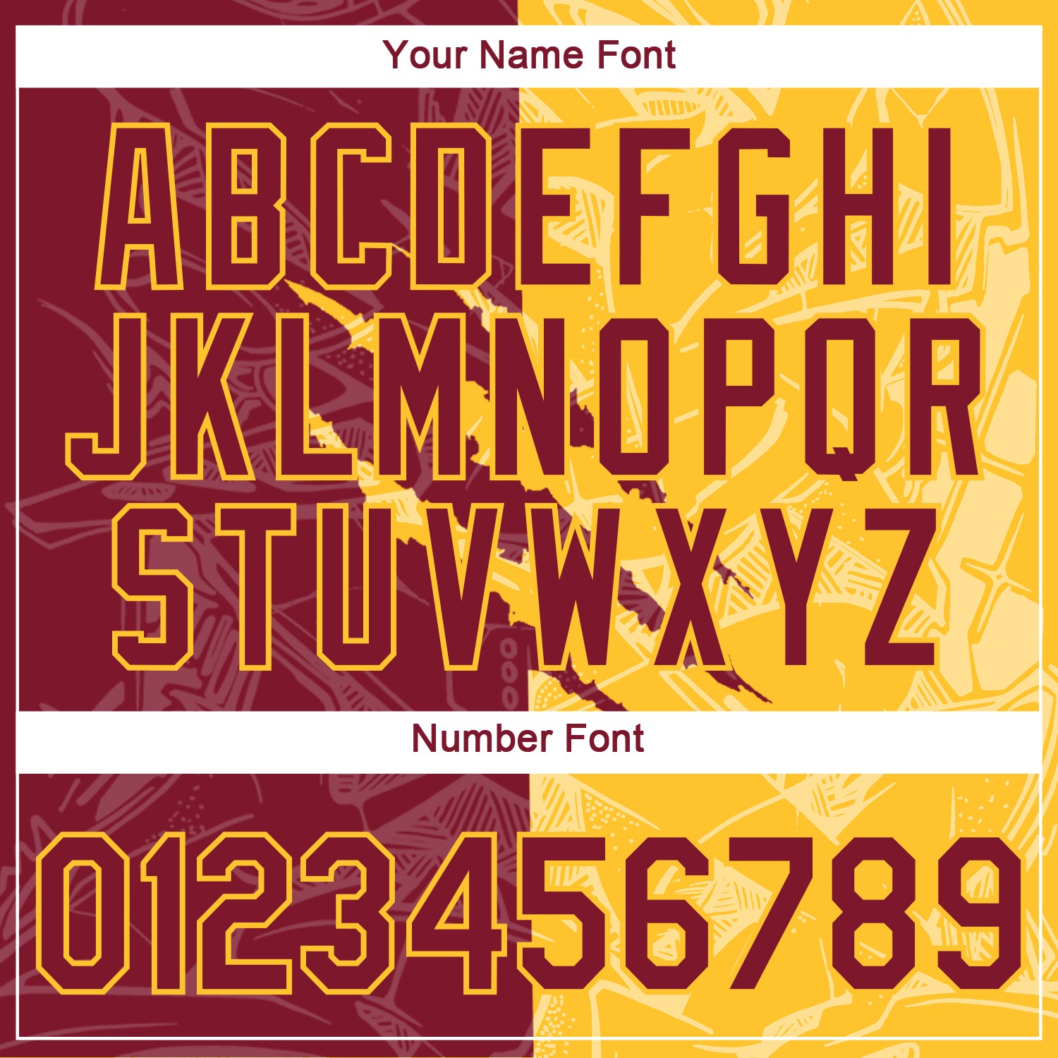 Custom Graffiti Pattern Crimson-Gold Scratch 3D Performance T-Shirt