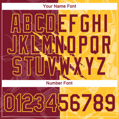 Custom Graffiti Pattern Crimson-Gold Scratch 3D Performance T-Shirt