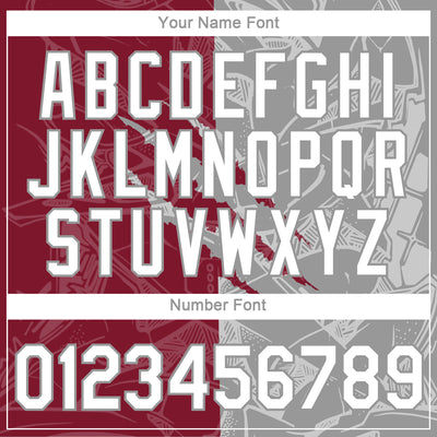 Custom Graffiti Pattern White Crimson-Gray Scratch 3D Performance T-Shirt