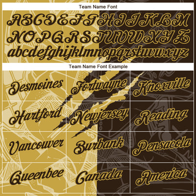 Custom Graffiti Pattern Brown-Old Gold Scratch 3D Performance T-Shirt