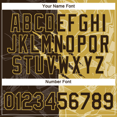 Custom Graffiti Pattern Brown-Old Gold Scratch 3D Performance T-Shirt