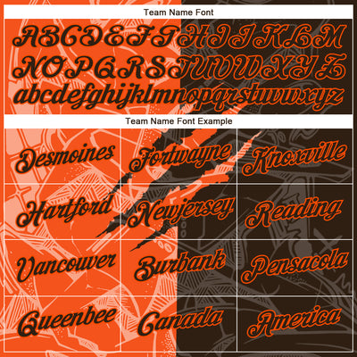 Custom Graffiti Pattern Brown-Orange Scratch 3D Performance T-Shirt