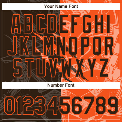 Custom Graffiti Pattern Brown-Orange Scratch 3D Performance T-Shirt