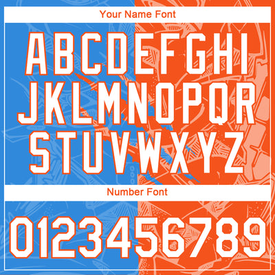 Custom Graffiti Pattern White Powder Blue-Orange Scratch 3D Performance T-Shirt