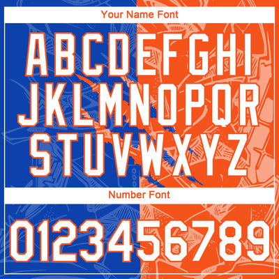 Custom Graffiti Pattern White Thunder Blue-Orange Scratch 3D Performance T-Shirt