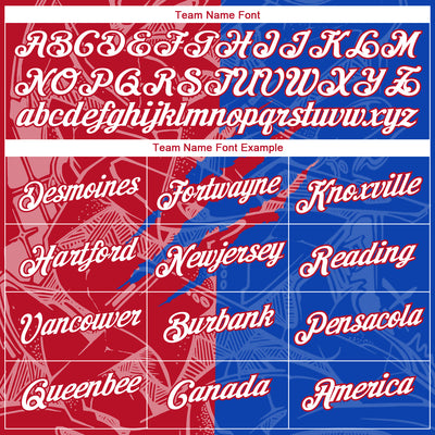 Custom Graffiti Pattern White Thunder Blue-Red Scratch 3D Performance T-Shirt