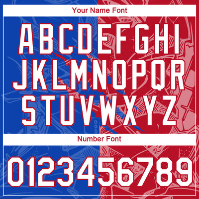 Custom Graffiti Pattern White Thunder Blue-Red Scratch 3D Performance T-Shirt