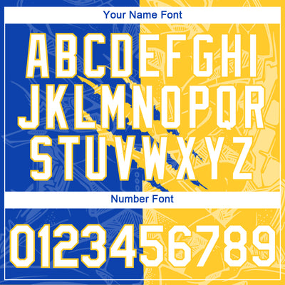 Custom Graffiti Pattern White Thunder Blue-Yellow Scratch 3D Performance T-Shirt