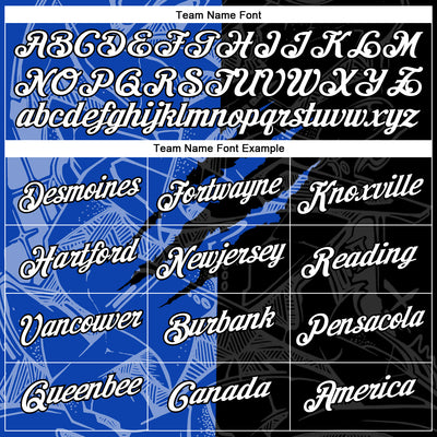 Custom Graffiti Pattern White Black-Thunder Blue Scratch 3D Performance T-Shirt