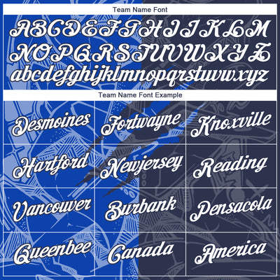 Custom Graffiti Pattern White Navy-Thunder Blue Scratch 3D Performance T-Shirt