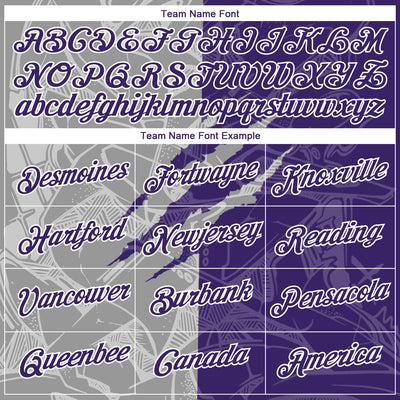 Custom Graffiti Pattern Purple Gray-White Scratch 3D Performance T-Shirt