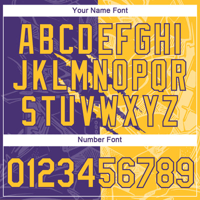 Custom Graffiti Pattern Gold-Purple Scratch 3D Performance T-Shirt