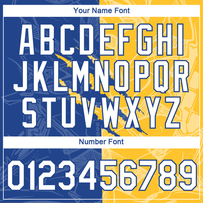 Custom Graffiti Pattern White Royal-Gold Scratch 3D Performance T-Shirt