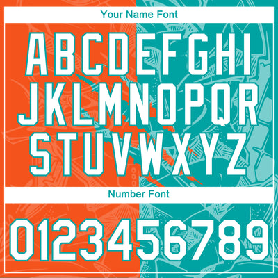 Custom Graffiti Pattern White Orange-Aqua Scratch 3D Performance T-Shirt