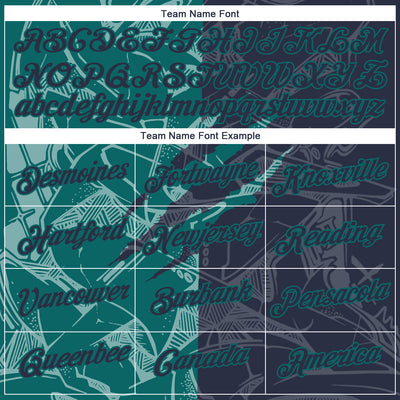 Custom Graffiti Pattern Navy-Teal Scratch 3D Performance T-Shirt