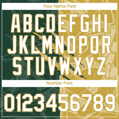 Custom Graffiti Pattern White Green-Old Gold Scratch 3D Performance T-Shirt