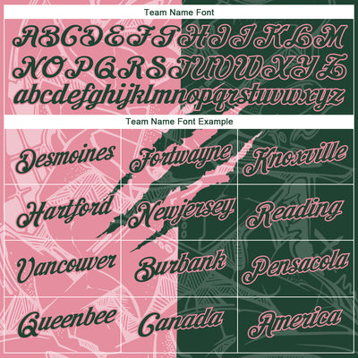 Custom Graffiti Pattern Green-Medium Pink Scratch 3D Performance T-Shirt