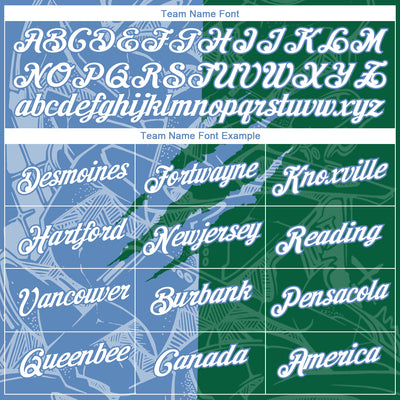 Custom Graffiti Pattern White Kelly Green-Light Blue Scratch 3D Performance T-Shirt