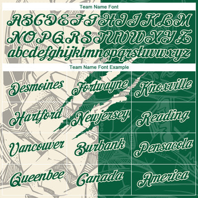 Custom Graffiti Pattern Kelly Green-Cream Scratch 3D Performance T-Shirt