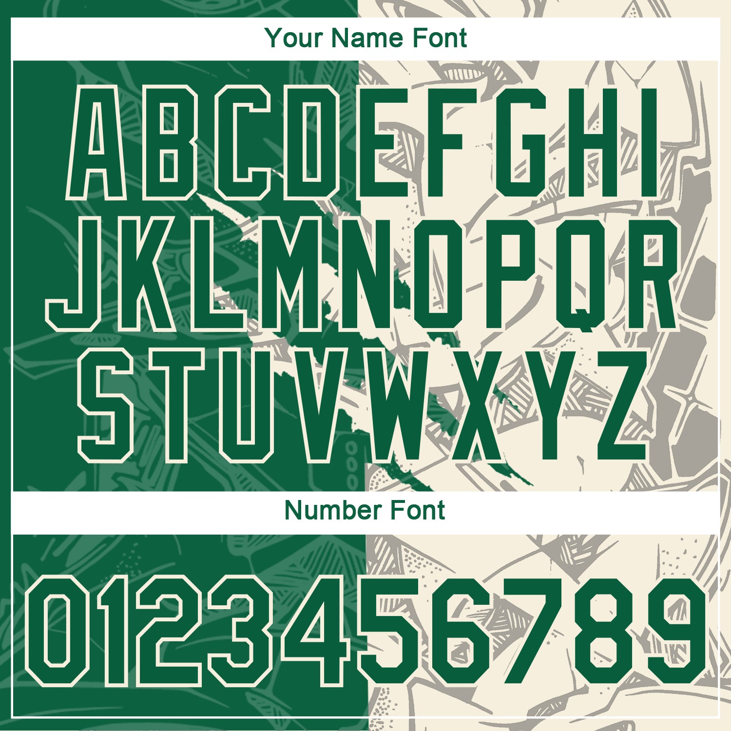 Custom Graffiti Pattern Kelly Green-Cream Scratch 3D Performance T-Shirt