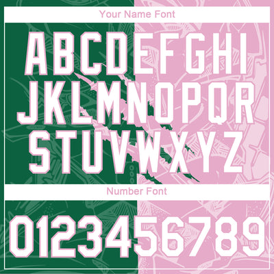 Custom Graffiti Pattern White Kelly Green-Light Pink Scratch 3D Performance T-Shirt