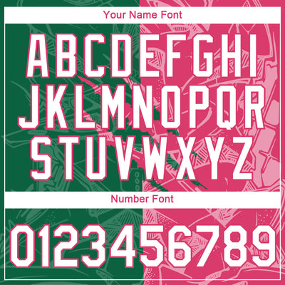 Custom Graffiti Pattern White Kelly Green-Neon Pink Scratch 3D Performance T-Shirt