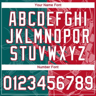 Custom Graffiti Pattern White Teal-Red Scratch 3D Performance T-Shirt